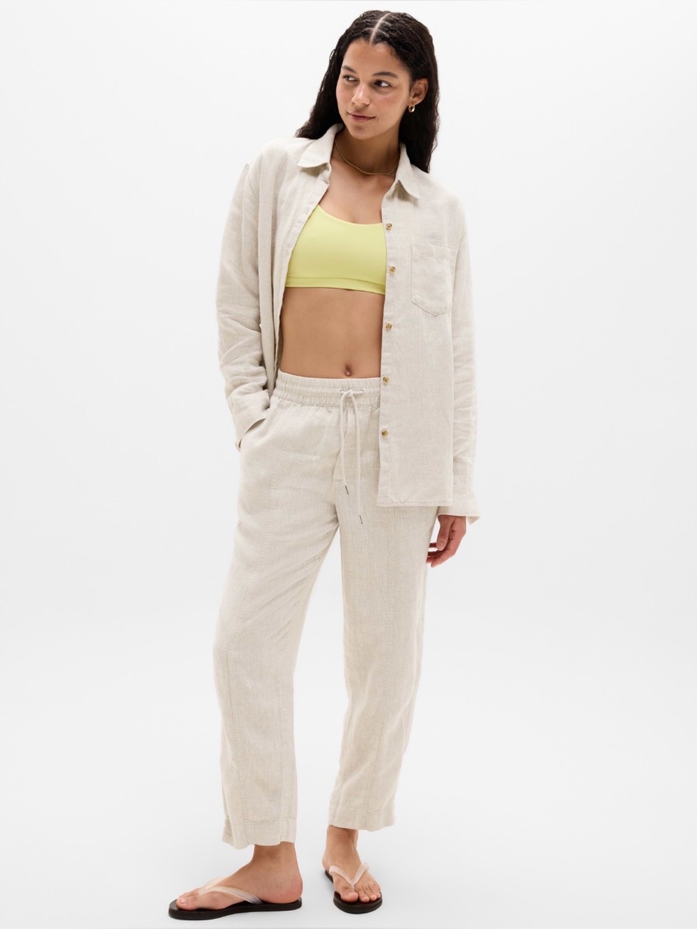 NWT Athleta Undyed Retreat Linen Shirt Size Large (#850931)